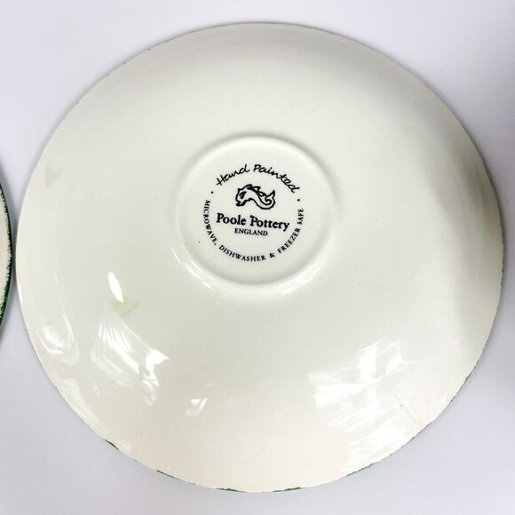 Poole Pottery Green Leaf Breakfast Cup and Saucer 2 sets - Picture 6 of 13